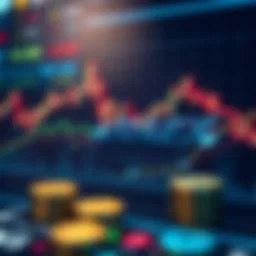 A visual representation of the forex market with currency symbols