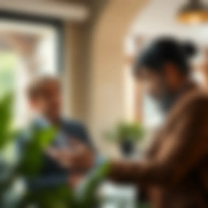 A couple discussing with a real estate agent