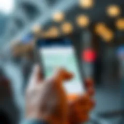 User navigating a money transfer app interface on a smartphone