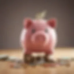 Conceptual representation of saving money with a piggy bank