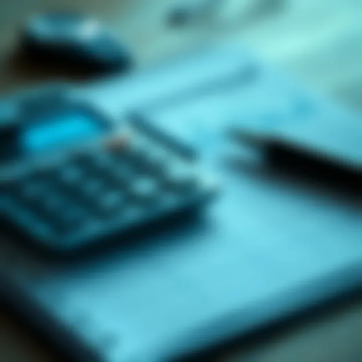 A calculator and notepad showing financial calculations