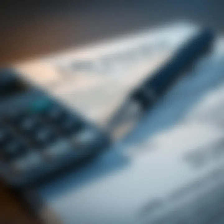 Close-up of a contract with a pen and calculator, symbolizing commissions