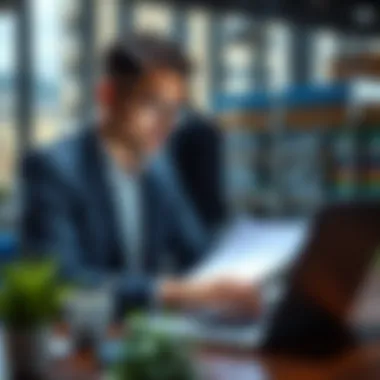 A professional discussing strategies over a laptop, symbolizing market conditions