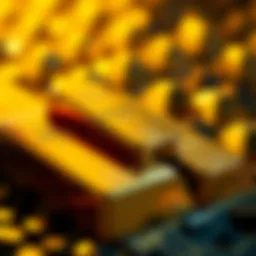 Golden bars representing investment security