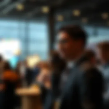Networking Event for Aspiring Investment Bankers An aspiring investment banker networking at a professional event
