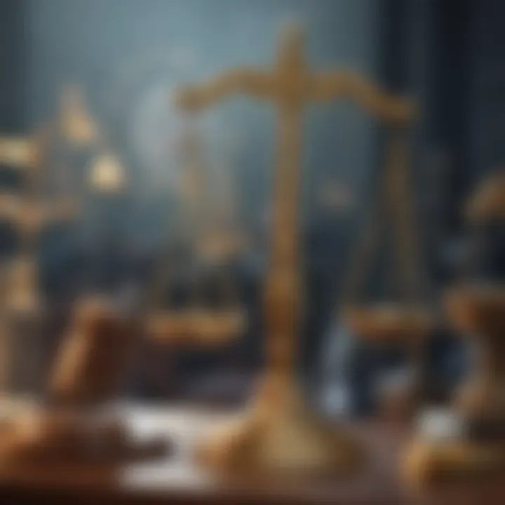 Legal scales depicting the balance of justice in trading