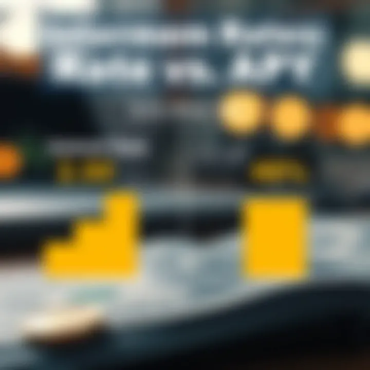 Infographic comparing interest rates and APY