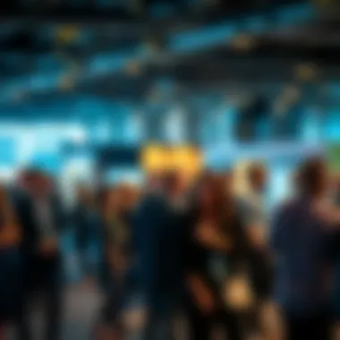 Building Connections in Investment A professional networking event with diverse individuals exchanging ideas.