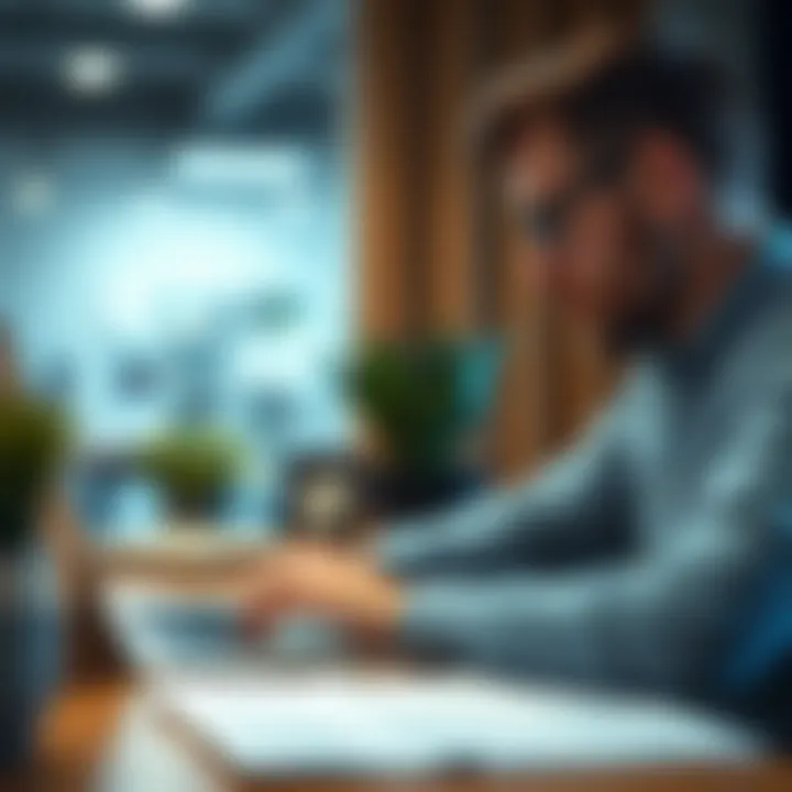 Person reviewing credit report on a laptop