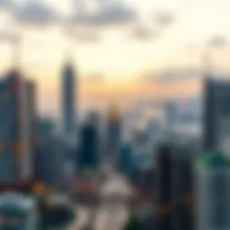 A skyline view of Hong Kong showcasing its financial district.