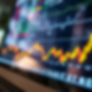 Stock Market Trends Analysis A close-up of stock market graphs and charts indicating market trends.