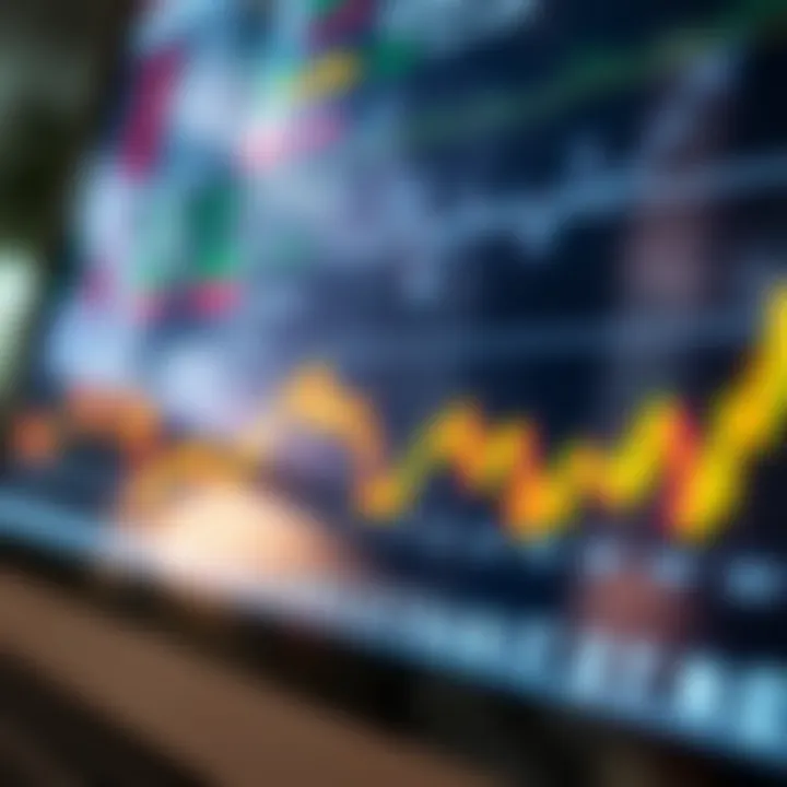 Stock Market Trends Analysis A close-up of stock market graphs and charts indicating market trends.
