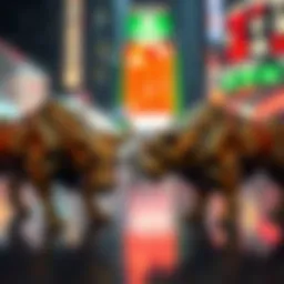 Bull and bear market symbols representing market trends