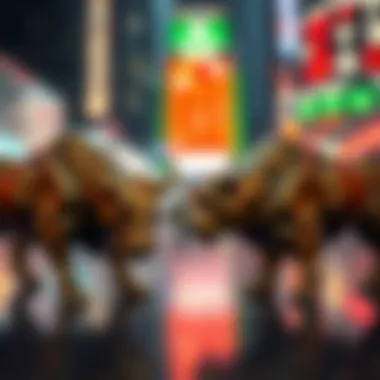 Bull and bear market symbols representing market trends