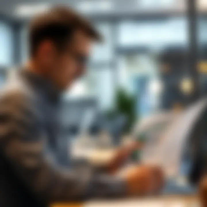 A financial analyst reviewing property investment data