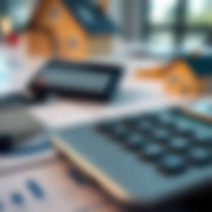 A modern calculator displaying mortgage calculations