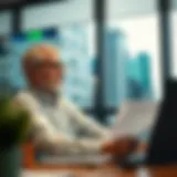 Illustration of a financial planner analyzing data