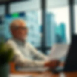 Illustration of a financial planner analyzing data