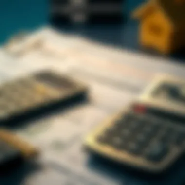 Calculating Costs for Refinancing A calculator and financial documents for mortgage refinancing