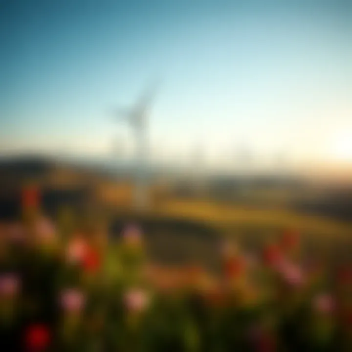 Wind turbines in a sustainable landscape