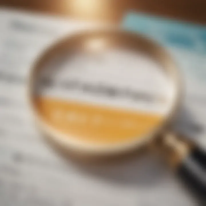 A magnifying glass over a credit report