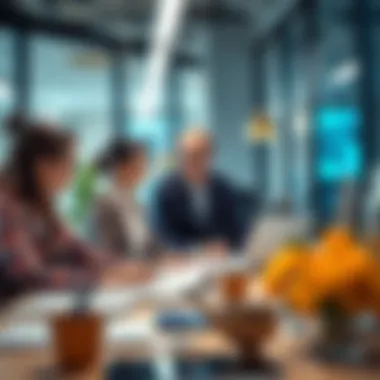 Team collaboration in an office environment