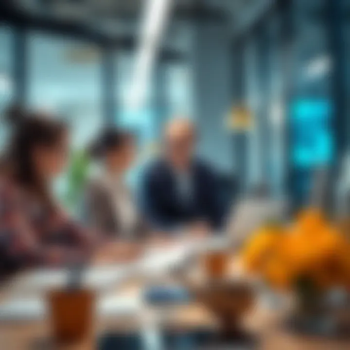 Team collaboration in an office environment