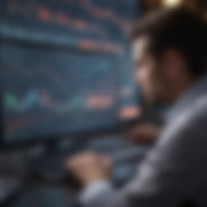 Investor analyzing data on a trading chart