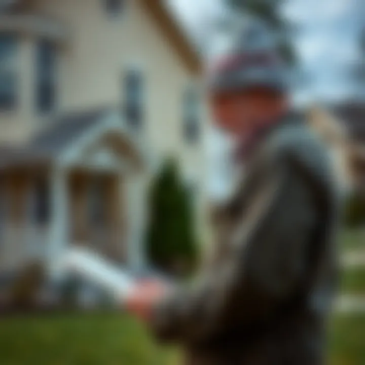 Appraiser Inspecting Residential Property Appraiser inspecting a residential property