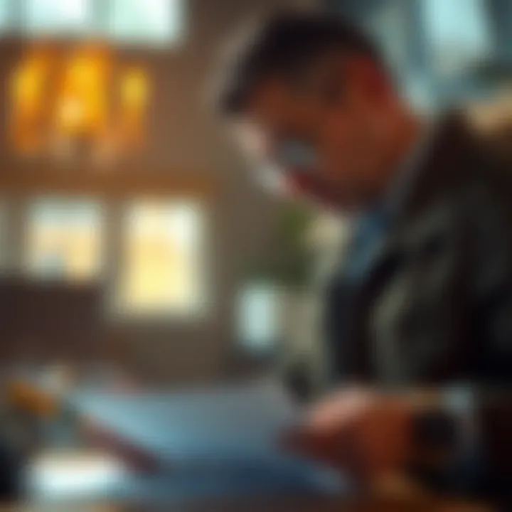 Professional appraiser examining property