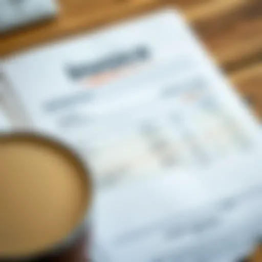 Detailed invoice showing itemized charges