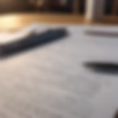 Legal Documents and Preparation A serene desk with legal documents and a pen