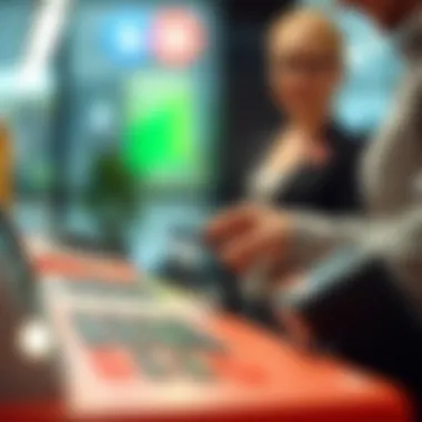 Close-up of a customer using a card on a POS terminal