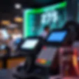 Overview of a POS machine with transaction display