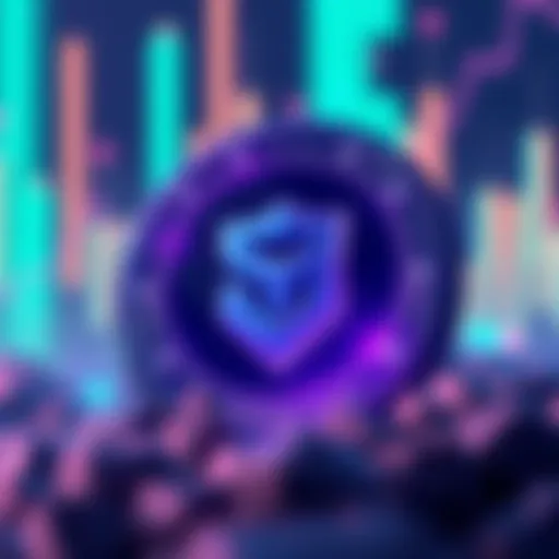 Illustration depicting the SafeMoon logo with a digital background