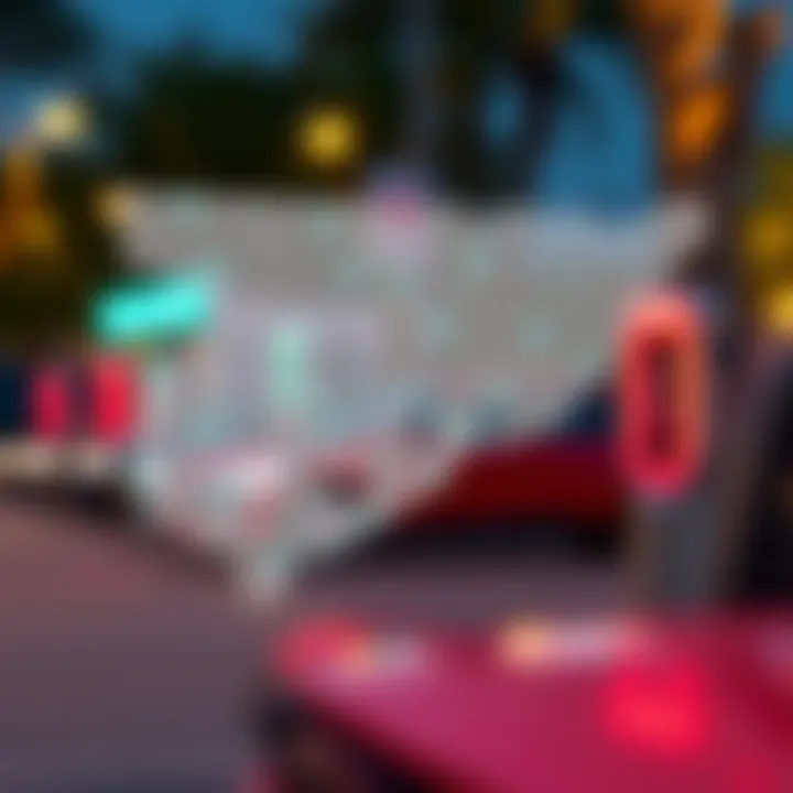 Map of charging stations across a geographic area