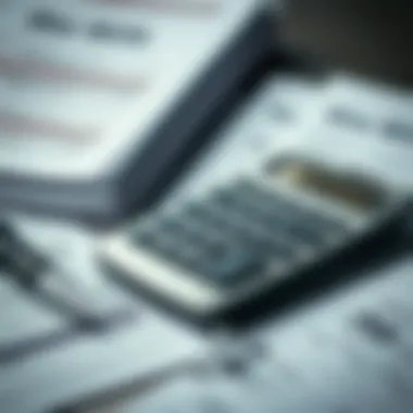 A calculator and financial documents representing estate planning expenses