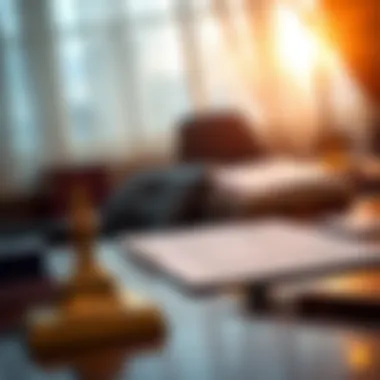 An elegant desk setup with a fountain pen and legal documents