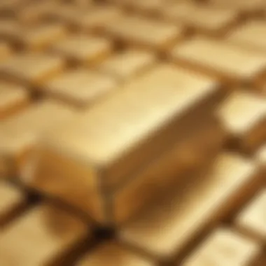 Elegant gold bars stacked neatly